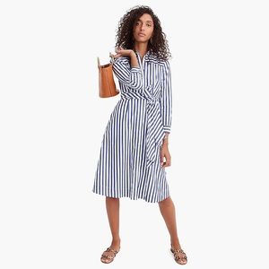 🆕 NWT J CREW Midi tie waist shirt dress